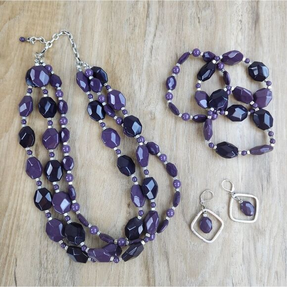 🩵Premier "Grapevine" Purple Set of 3 Bracelets - Picture 9 of 9